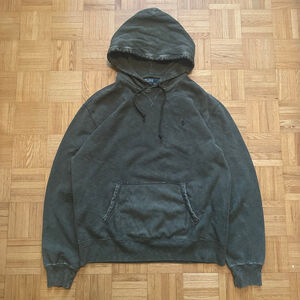 Vintage Polo Ralph Lauren Distressed Faded Olive Green hoodie Large